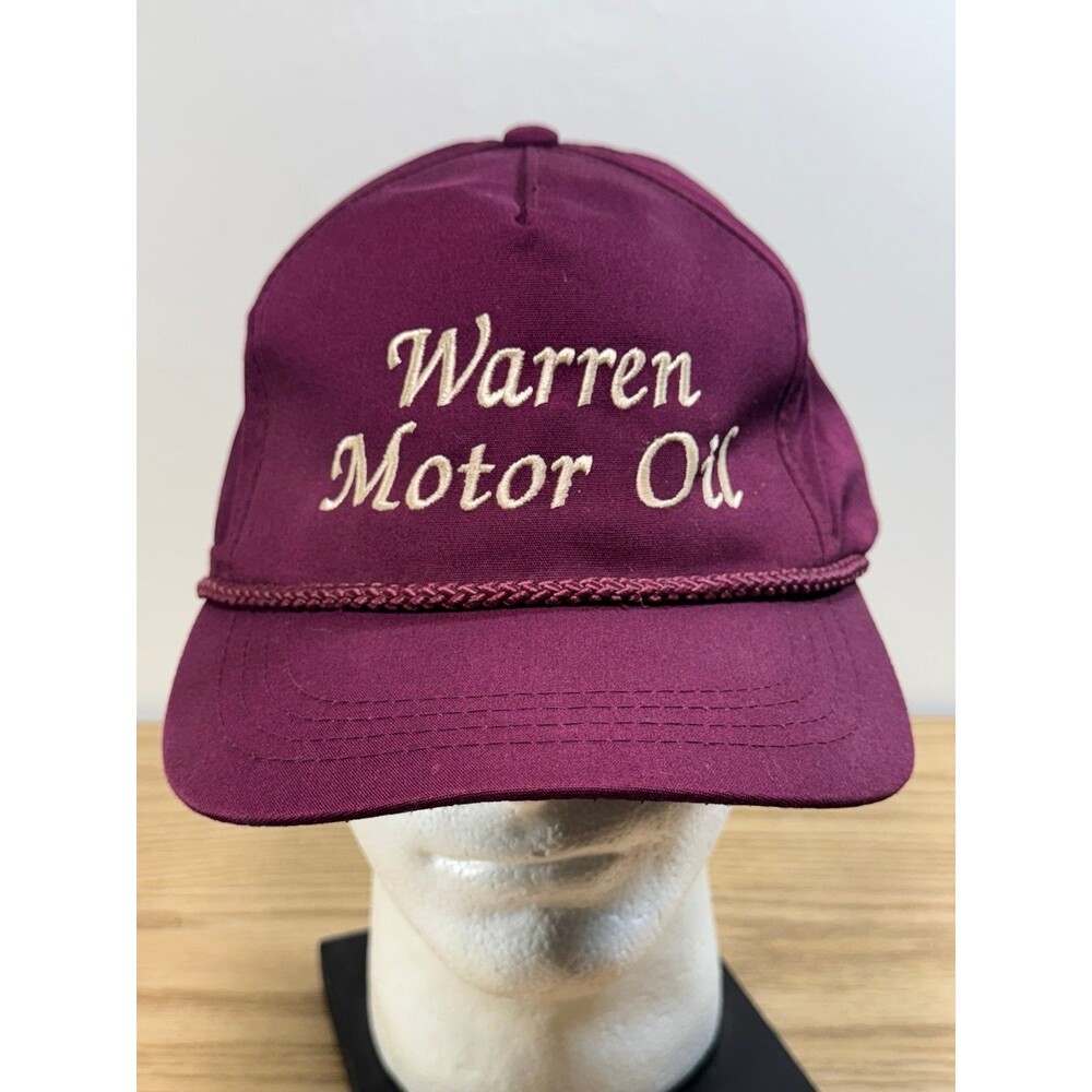 Vintage Warren Motor Oil Trucker Snapback Rope Hat